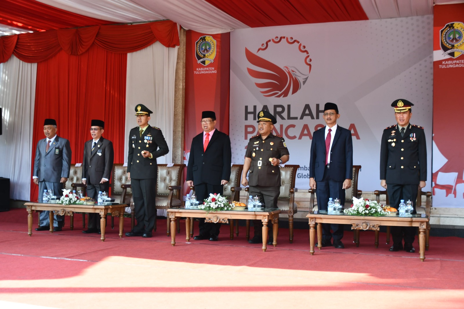 Bupati Tulungagung bersama Forkopimda dalam Upacara Hari Lahir Pancasila 